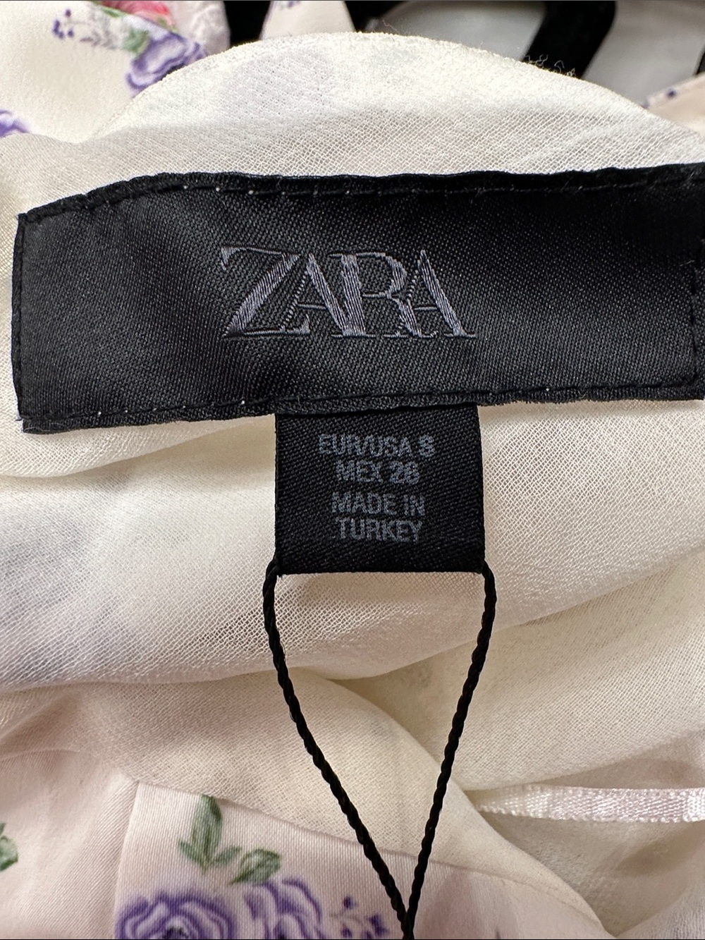 Zara size small white and purple floral dress. new - Picture 5 of 6